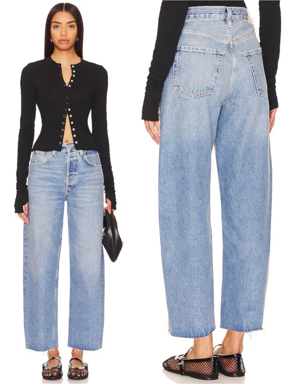 Citizens of Humanity Ayla Raw Hem Crop Jeans Sodapop Size 27 Medium Wash